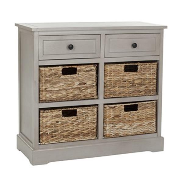 Safavieh Herman Rectangular Dark Cherry 2 Drawer Storage Unit Console Table