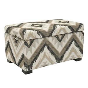 Safavieh Madison 17.00-in x 30.00-in Black Polyester Storage Ottoman
