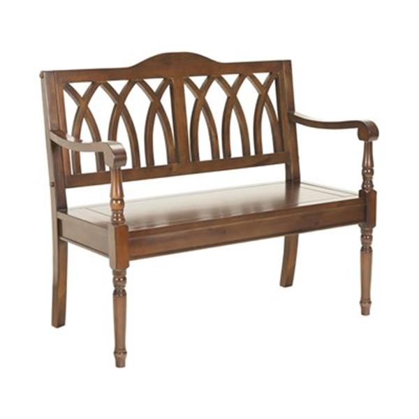 Safavieh Benjamin 36.00-in x 40.00-in Dark Walnut Indoor Accent Bench