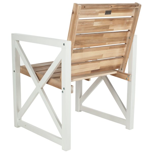 Safavieh White/Oak Wood Irina Armchairs (Set of 2)