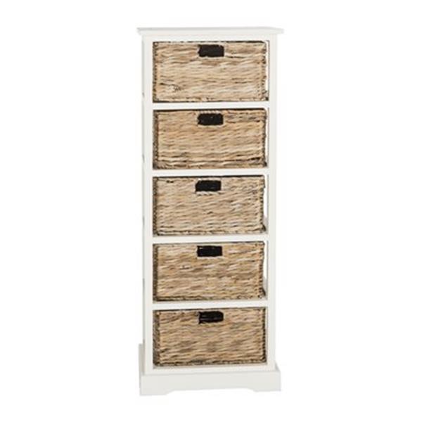 Safavieh American Home White 5 Basket Storage Chest