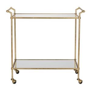 Safavieh Fox 31-in x 30-in Gold/Mirror Lucretius Bar Cart
