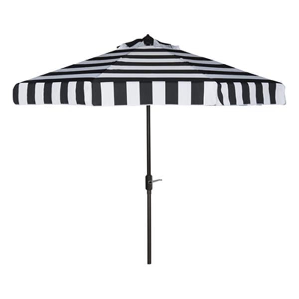 Safavieh Elsa 9 Ft Black White Striped, Striped Patio Umbrella 9 Ft