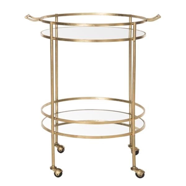 Safavieh Couture 25.5-in x 30-in Gold Lennon Bar Trolley