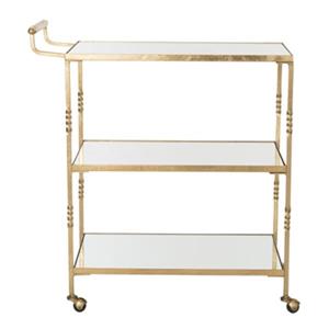 Safavieh 33.60-in 29.80-in Gold Lavinia Bar Cart