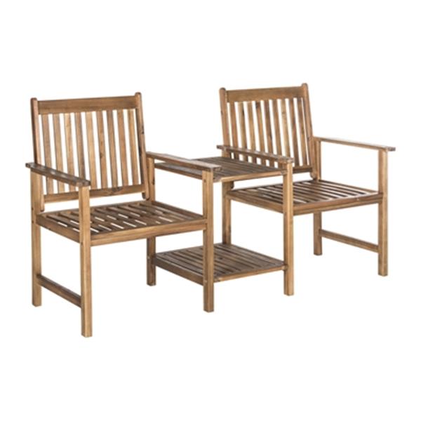 Safavieh Brea 65-in x 23.8-in x 35.4-in Brown Twin Wood Seat Bench