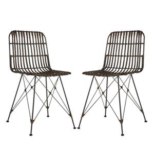 Safavieh Minerva 19.68-in Croco Brown Dining Chairs (Set of 2)