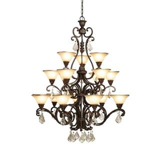 Artcraft Lighting 96-in Wrought Iron Ebony Black 6-Light Transitional Candle Chandelier