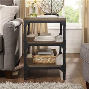 Crosley Furniture Trenton 26-in x 18-in x 26-in Rustic Coffee Wood End Table