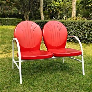 Crosley Furniture Griffith Collection 29-in x 41-in Red Steel Outdoor Loveseat