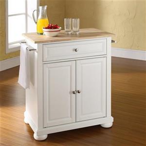 Crosley Furniture 18-in x 28-in White Craftsman Wood Kitchen Island With Stainless Steel Top