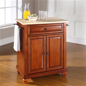 Crosley Furniture 18-in x 28-in Brown Craftsman Wood Kitchen Island With Wood Top
