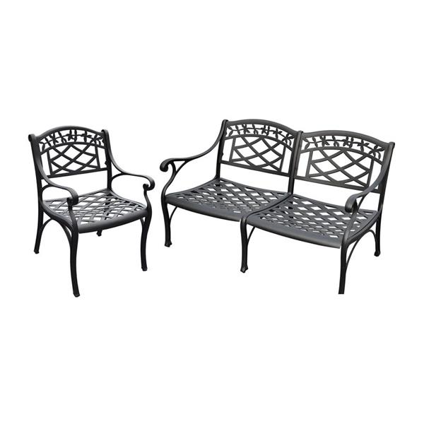 Crosley Furniture Sedona 2 Pc Black Aluminum Frame Patio