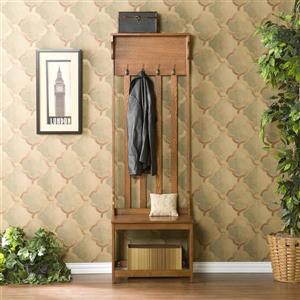 Boston Loft Furnishings Miller Mission/Shaker Mission 38-lbs 72.50-in x 24-in x 18-in Oak Hall Tree Indoor Bench