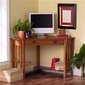 Boston Loft Furnishings 30-in x 48-in Mission Oak Corner Desk