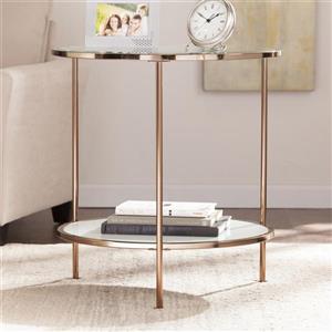 Boston Loft Furnishings Riku 24.25-in x 24.25-in x 26.25-in Gold Glass Modern End Table