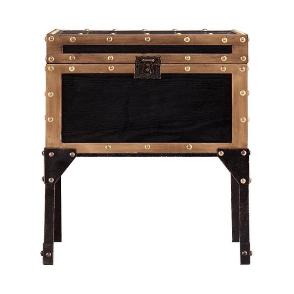 Boston Loft Furnishings Davon 20.75-in x 20.75-in x 22.75-in Antique Black Composite Industrial End Table