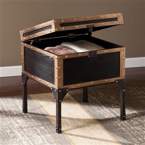 Boston Loft Furnishings Davon 20.75-in x 20.75-in x 22.75-in Antique Black Composite Industrial End Table