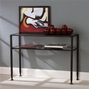 Boston Loft Furnishings Clear Glass Industrial Sofa Table