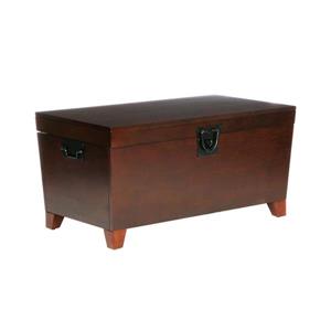 Boston Loft Furnishings 100-lb Pyramid Espresso Wood Storage Trunk