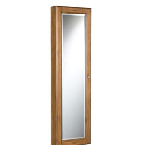 Boston Loft Furnishings 48.25-in x 14.50-in x 4.25-in Nina Oak Wall-Mount Jewelry Armoire