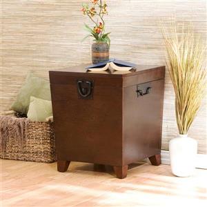 Boston Loft Furnishings Pyramid 21-in x 21.5-in x 24-in Espresso Composite Country End Table