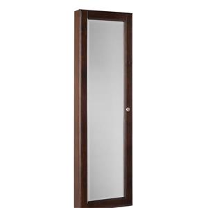 Boston Loft Furnishings Nina Oak 48.25-in x 14.50-in x 4.25-in Nina Walnut Wall-Mount Jewelry Armoire