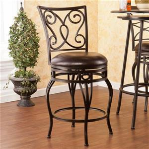 Boston Loft Furnishings Herring 25.25-in Hammered Bronze Swivel Counter Stool