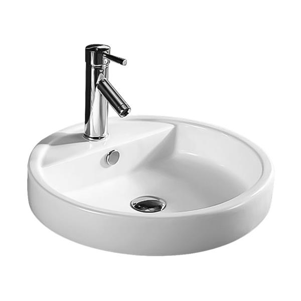 Nameeks Ceramica White Ceramic Vessel Round Bathroom Sink RONA