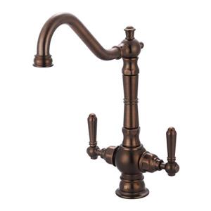 Pioneer Industries Americana Oil-Rubbed Bronze 13.25-in Lever-Handle Deck Mount High-Arc Kitchen Faucet