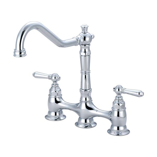 Pioneer Industries Americana Polished Chrome 12.50-in Lever-Handle Deck Mount High-Arc Kitchen Faucet