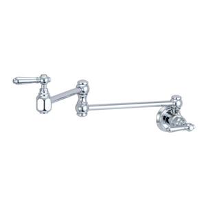 Pioneer Industries Americana Polished Chrome 6.5-in Lever-Handle Wall Mount Pot Filler Kitchen Faucet