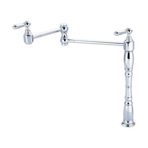 Pioneer Industries Americana Polished Chrome 18.3-in Lever-Handle Deck Mount Pot Filler Kitchen Faucet