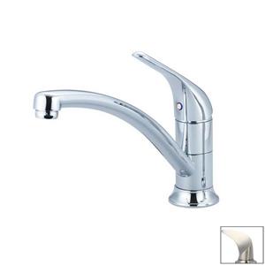 Pioneer Industries Legacy Brushed Nickel  8-in Lever-Handle Deck Mount Low-Arc Kitchen Faucet