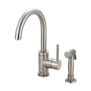 Pioneer Industries Motegi Brushed Nickel 12.6-in Lever-Handle Deck Mount Pull Down Kitchen Faucet with Sprayer