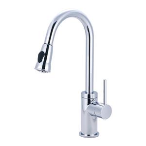 Pioneer Industries Motegi Polished Chrome 17.6-in Lever-Handle Deck Mount Pull Down Kitchen Faucet