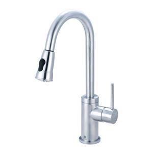 Pioneer Industries Motegi Stainless Steel 17.6-in Lever-Handle Deck Mount Pull Down Kitchen Faucet