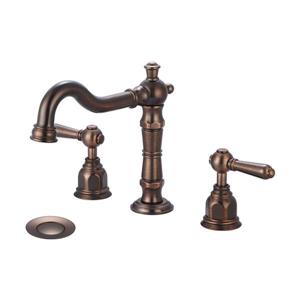 Pioneer Industries Americana Bronze 2-Handle Widespread Deck Mount Bathroom Sink Faucet With Drain