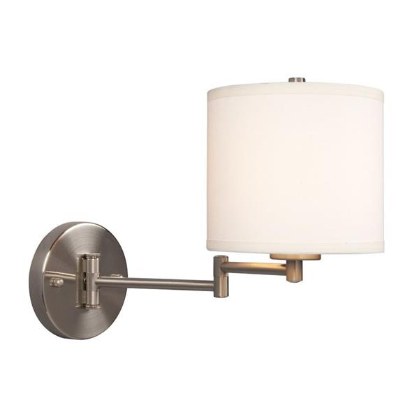 Galaxy Ansley 6.7-in W 1-Light Brushed Nickel Swing Arm Wall Sconce