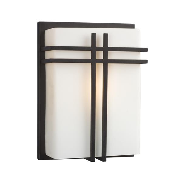 Galaxy 8-in W 1-Light Bronze Craftsman Hardwired Standard Wall Sconce