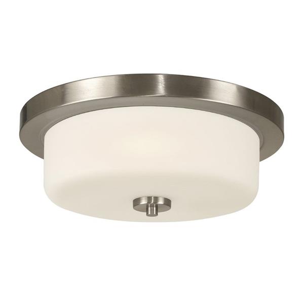 Galaxy Danton 14.5-in Brushed Nickel Flush Mount Light