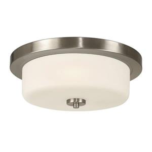 Galaxy Danton 14.5-in Brushed Nickel Flush Mount Light