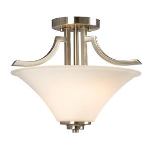 Galaxy Franklin 2-Light Brushed Nickel 14.5-in x 14.5-in x 11-in Semi-Flush Mount