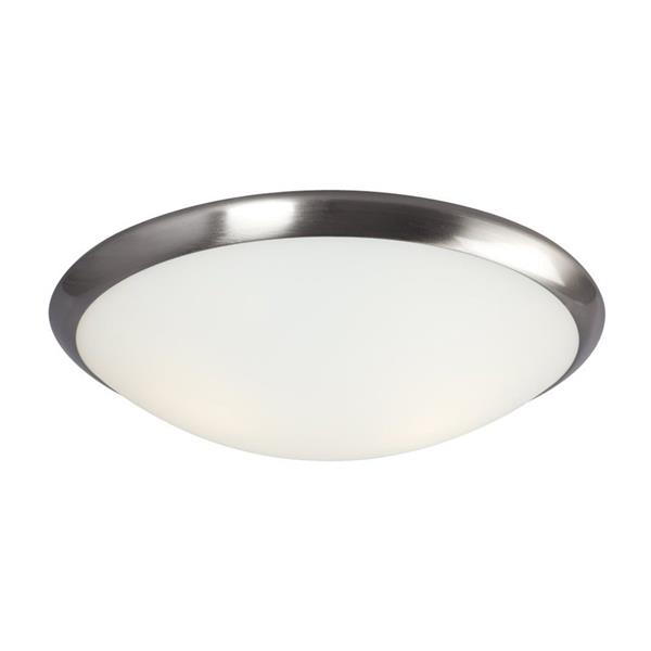 Galaxy 15.25-in Brushed Nickel Flush Mount Light