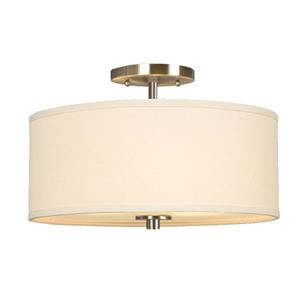 Galaxy Ansley 3-Light Brushed Nickel 14-in x 14-in x 8.5-in Semi-Flush Mount