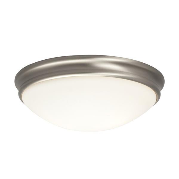 Galaxy 12.38-in Brushed Nickel Flush Mount Light