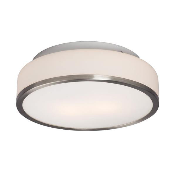 Galaxy 11.62-in Brushed Nickel Flush Mount Light