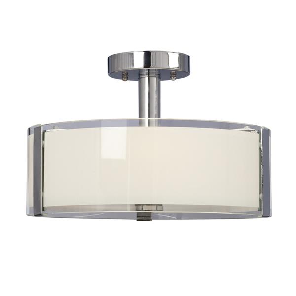 Galaxy Nora 3-Light Chrome 14.38-in x 14.38-in x 9-in Semi-Flush Mount