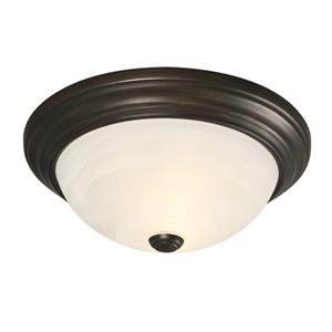 Galaxy Quoizel Galaxy Lighting 13.125-in Oil Rubbed Bronze Flush Mount Light