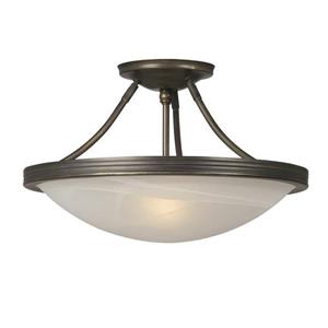 Galaxy Julian 3-Light Distressed Bronze 15.10-in x 15.10-in x 9.36-in Semi-Flush Mount